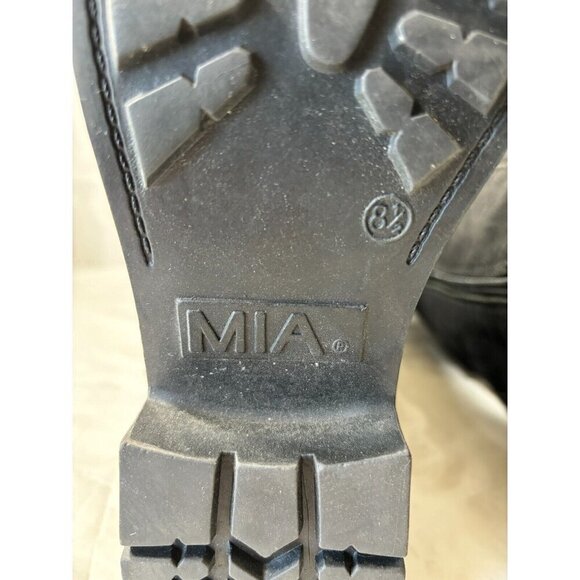 MIA Aleshia Tall Black Suede Knee High Boot w Buckles Zip biker Size 8.5 - Picture 14 of 14